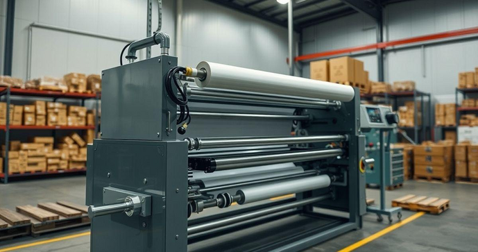 Maquina envolvedora de filme stretch para otimização logística
